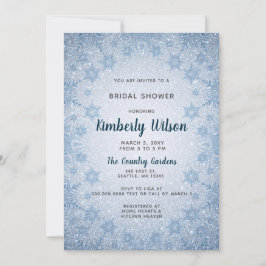 Convites Chá de panela de inverno com flocos de neve azuis