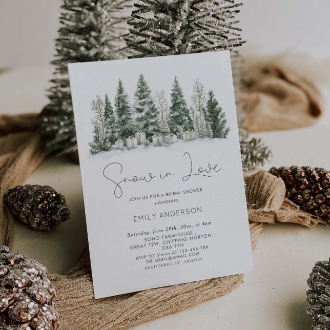 Convites Chá de panela De Inverno Com Neve Apaixonada (Criador carregado)