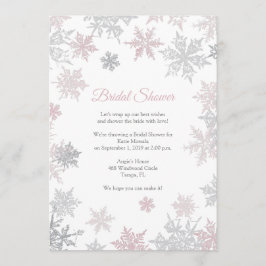 Convites Chá de panela de inverno Dusty Pink & Silver Snowf