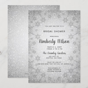 Convites Chá de panela de inverno Glitter Snowflakes