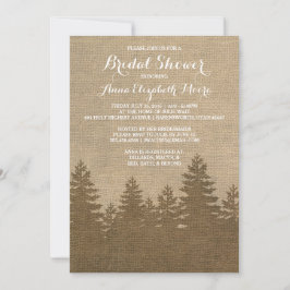 Convites Chá de panela de inverno Rustic Burlap Pine Trees