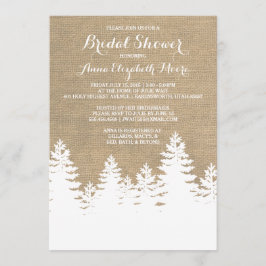 Convites Chá de panela de inverno Rustic Burlap Pine Trees