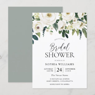 Convites Chá de panela de Jardim das Flores Brancas Elegan