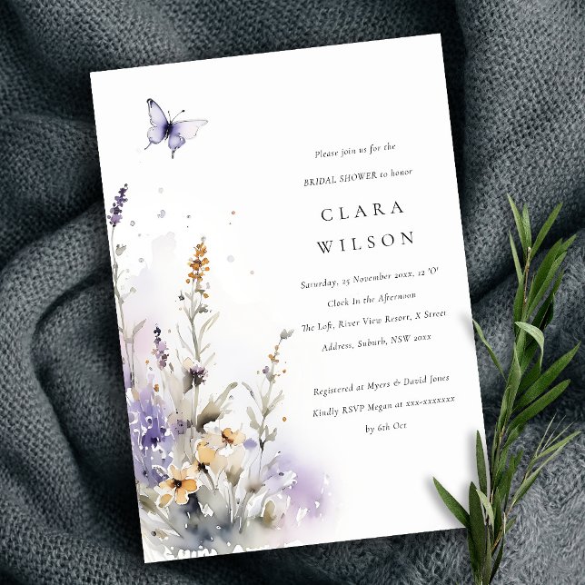 Convites Chá de panela de Jardim de Borboleta de Flor Selva (Criador carregado)