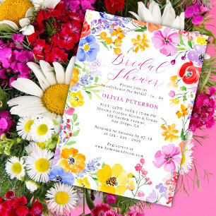 Convites Chá de panela de Jardim de Verão de Flores Rosa