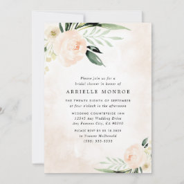 Convites Chá de panela de Jardim Elegante Floral Rosa-Blush