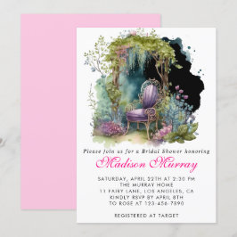 Convites Chá de panela de Jardim Floral Azul-Roxo Chic