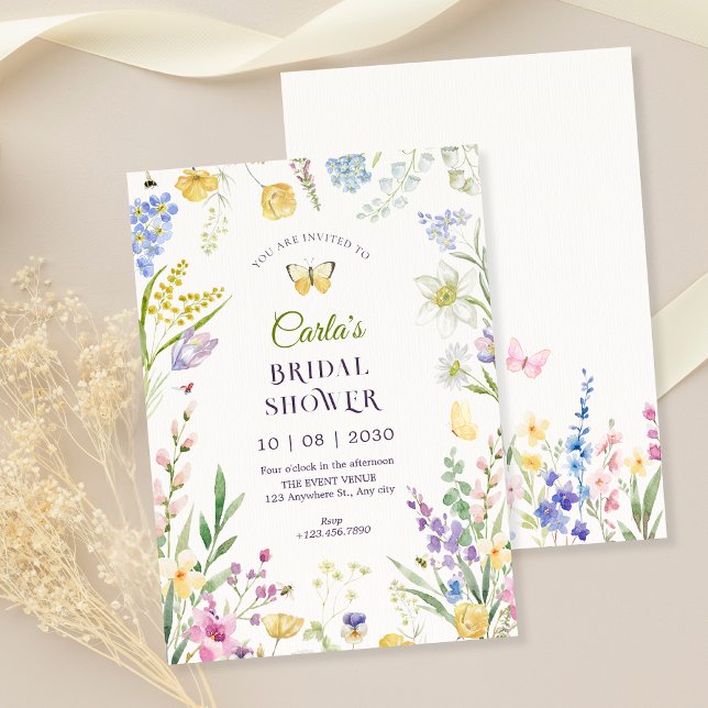 Convites Chá de panela de jardim floral de aquarelas (Criador carregado)