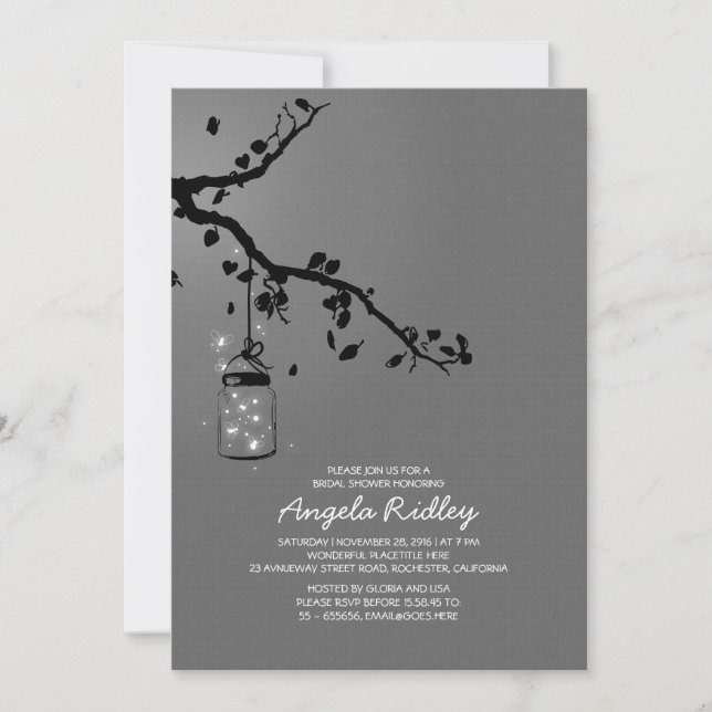 Convites Chá de panela de jarro de pedras romanas (Frente)