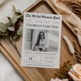 Convites Chá de panela de Jornais Personalizado da Vintage