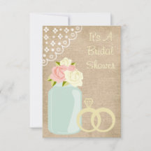 Chá de panela de Lace Mason Jar, Ruptura Rústica d