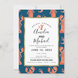 Convites Chá de panela de lagosta de lagosta de Aquarelas