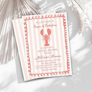 Convites Chá de panela de lagosta Náutica, de Stripe Rosa