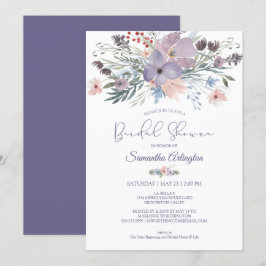 Convites Chá de panela de Lâmpada com Púrpura de Aquarela