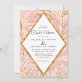 Convites Chá de panela de Lâmpada de Mármore com Falha Dour