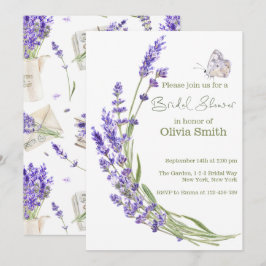 Convites Chá de panela de Lavanda de Boho de Aquarela