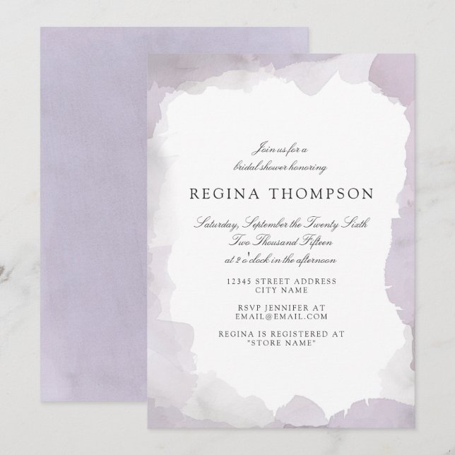 Convites Chá de panela de Lavanda de desbonair (Frente/Verso)