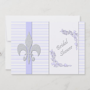 Convites Chá de panela de Lavanda e Cinza Fleur de Lis