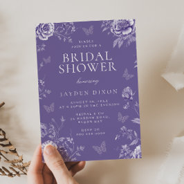 Convites Chá de panela de Lavanda roxo entonado