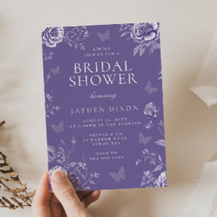 Convites Chá de panela de Lavanda roxo entonado