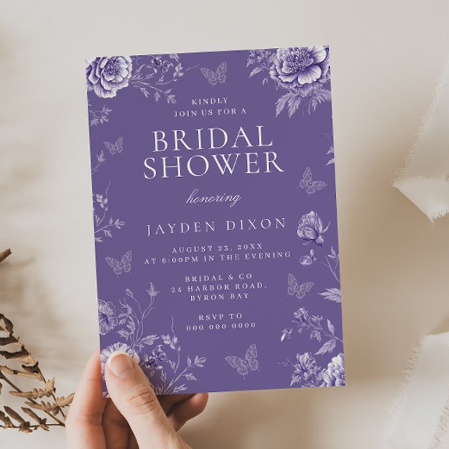 Convites Chá de panela de Lavanda roxo entonado (Criador carregado)