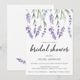 Convites Chá de panela de Lavanda simples e elegante