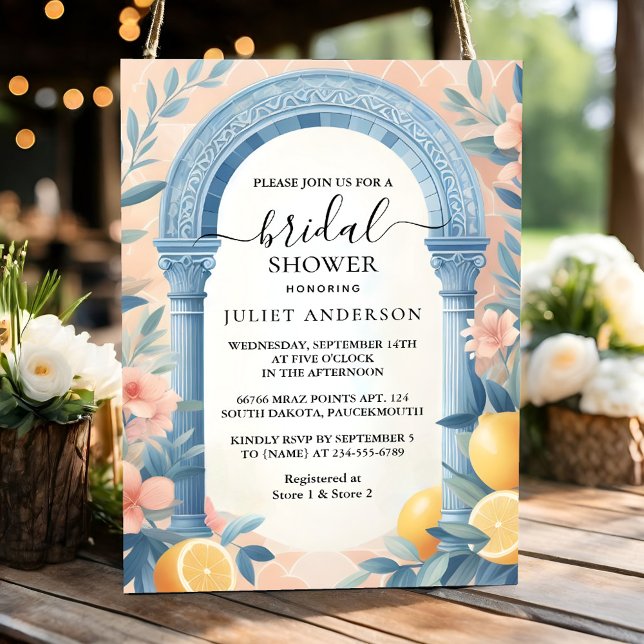 Convites Chá de panela de Limão da Fruta de Diversão de Arr (Criador carregado)