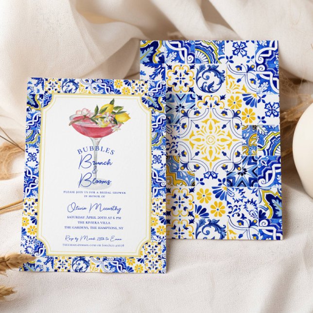 Convites Chá de panela de Limão do Mediterrâneo Bubble Brun (Criador carregado)