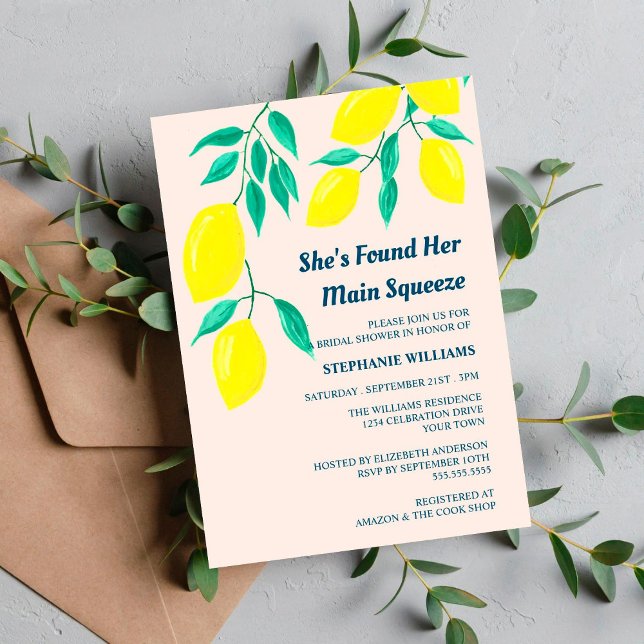Convites Chá de panela de limão, ela encontrou seu aperto p (Criador carregado)