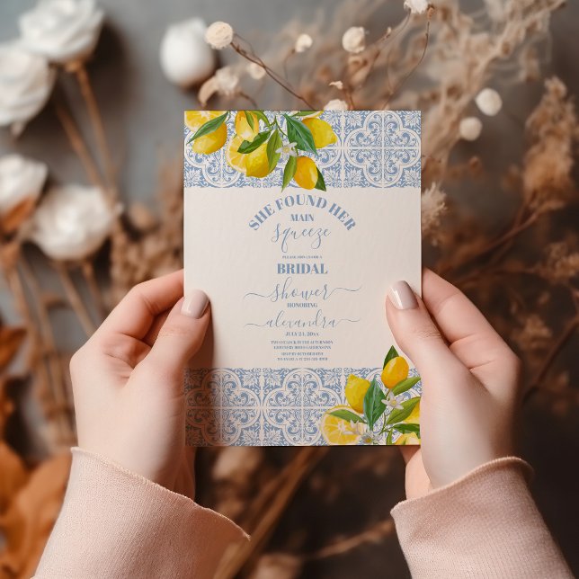 Convites Chá de panela de limão Ela encontrou seu principal (Criador carregado)