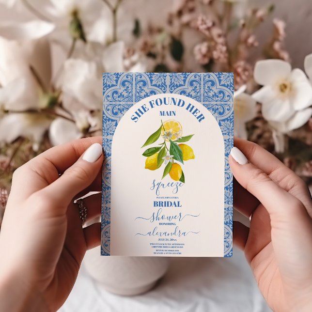 Convites Chá de panela de limão Ela encontrou seu principal (Criador carregado)
