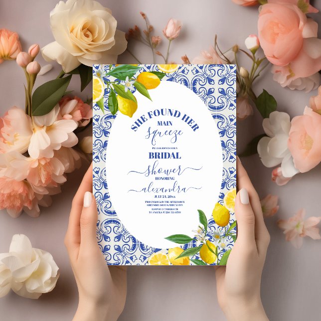 Convites Chá de panela de limão Ela encontrou seu principal (Criador carregado)