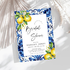 Convites Chá de panela de limões Azulejos azuis do Mediterr