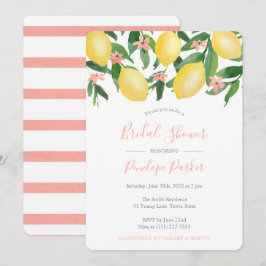 Convites Chá de panela de limões, Citrus Yellow e Soft Pink