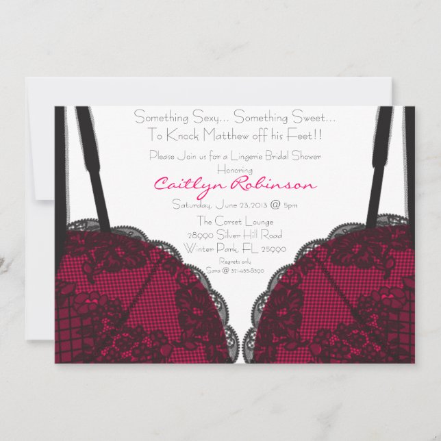 Convites Chá de panela de Lingerie Bra Cóta (Frente)