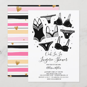 Convites Chá de panela de Lingerie Chic Moderno