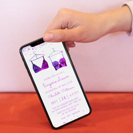 Convites Chá de panela de Lingerie de Aquarela Roxo