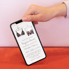 Convites Chá de panela de Lingerie de Aquarela Roxo