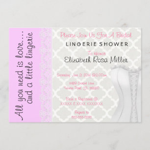 Convites Chá de panela de Lingerie do Corset Branco