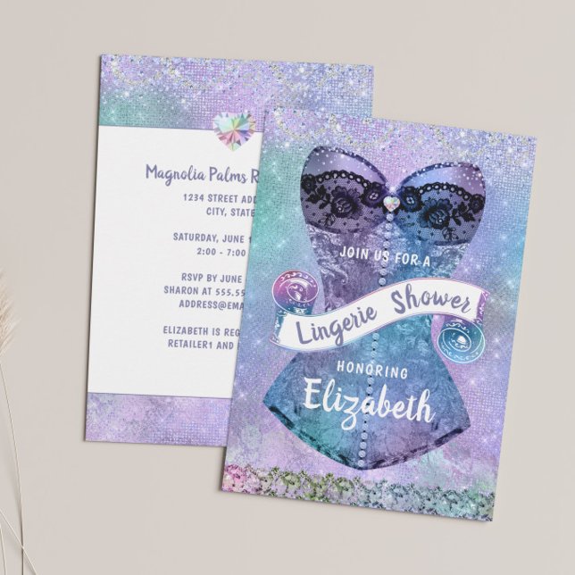 Convites Chá de panela de Lingerie do Corset de Retorno de  (Criador carregado)