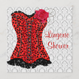 Convites Chá de panela de Lingerie do Corset Leopardo Verme