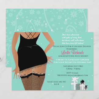 Convites Chá de panela de Lingerie do Teal Sparkle