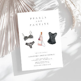 Convites Chá de panela de Lingerie moderna de Pérolas e Cal