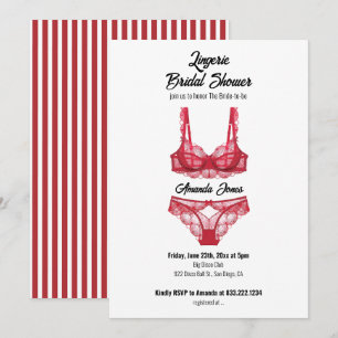 Convites Chá de panela de Lingerie vermelha