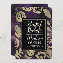 Convites Chá de panela de Lixeira Dourada do Rosa do Jardim