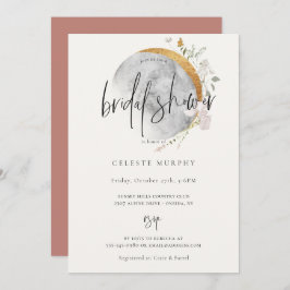 Convites Chá de panela de Lua de Flor Selvagem