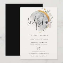 Convites Chá de panela de Lua de Flor Selvagem