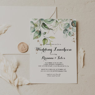 Convites Chá de panela de Luncheon Elegante de Casamento V