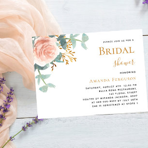 Convites Chá de panela de luxo, cor-de-rosa-rosa, floral