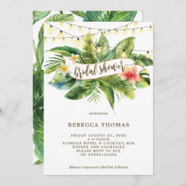 Convites chá de panela de luzes da selva tropical